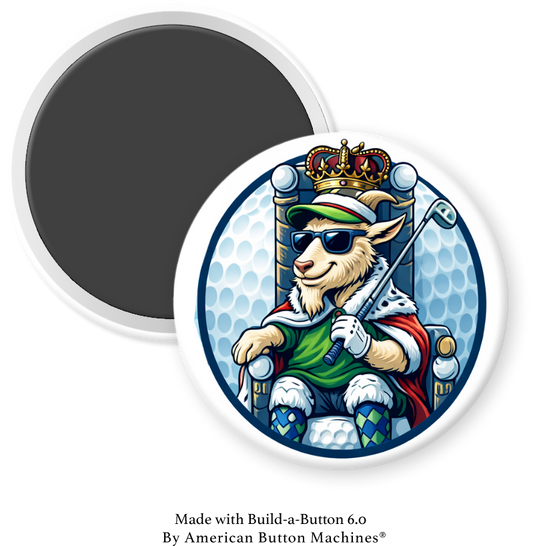 Golf Goat - GOAT Golfer as King - Magnets and Memories 
