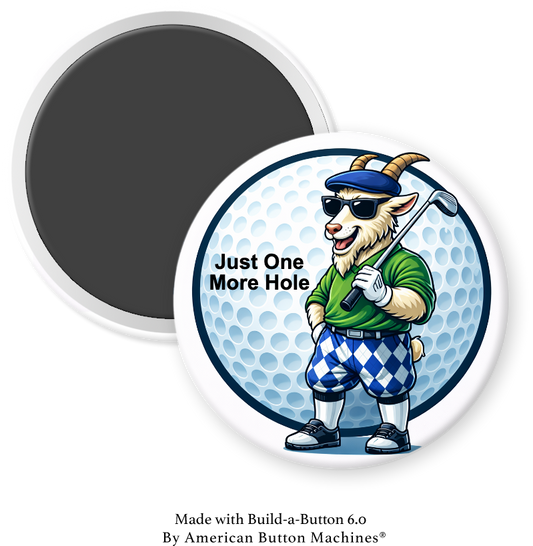 Golf Goat - GOAT Wearing Knickers,  Just One More Hole - Magnets and Memories 