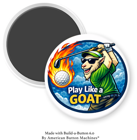 Golf Goat - Play Like a GOAT (Golf Ball on Fire) - Magnets and Memories 