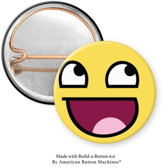 Happy Face Pinback - Magnets and Memories