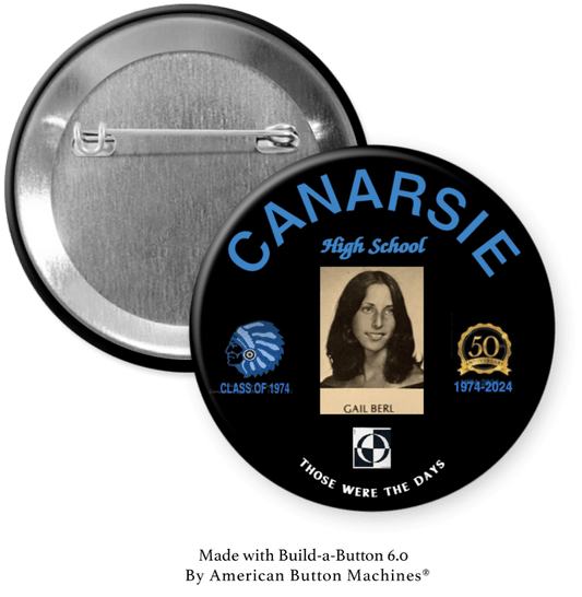 High School or College Reunion SAMPLE Pinback - Magnets and Memories
