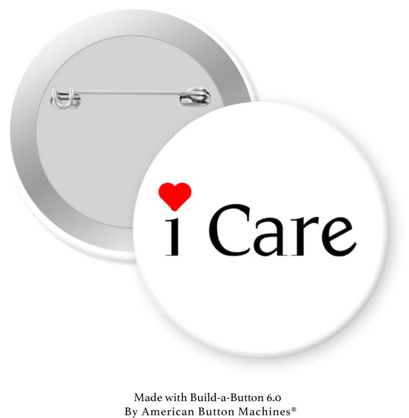 I Care Pinback - Magnets and Memories