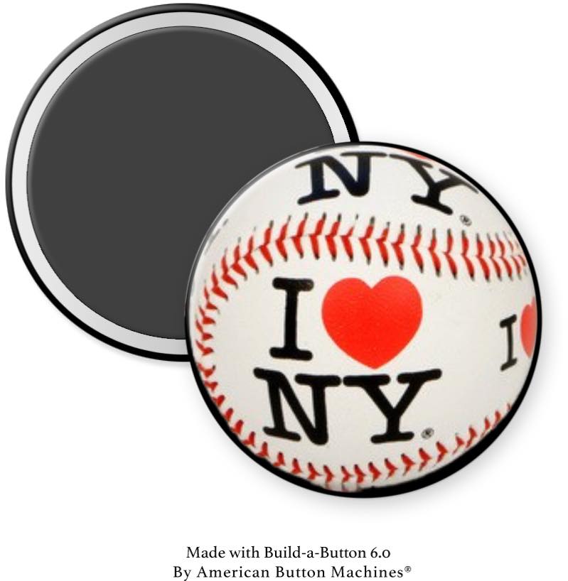 I Love NY Baseball Magnet - Magnets and Memories