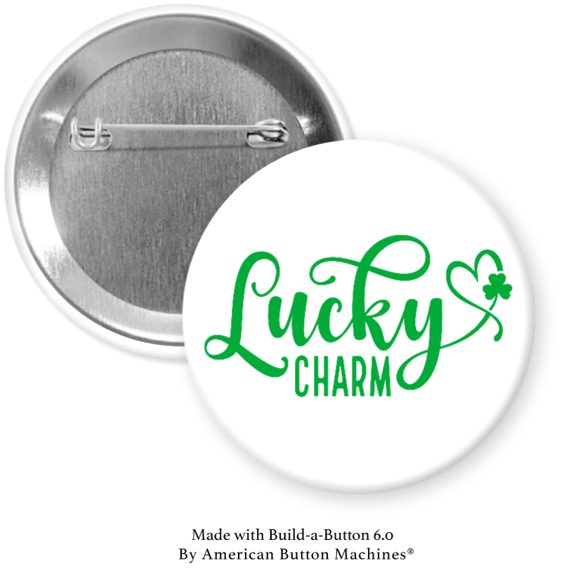 Lucky Charm Pinback - Magnets and Memories