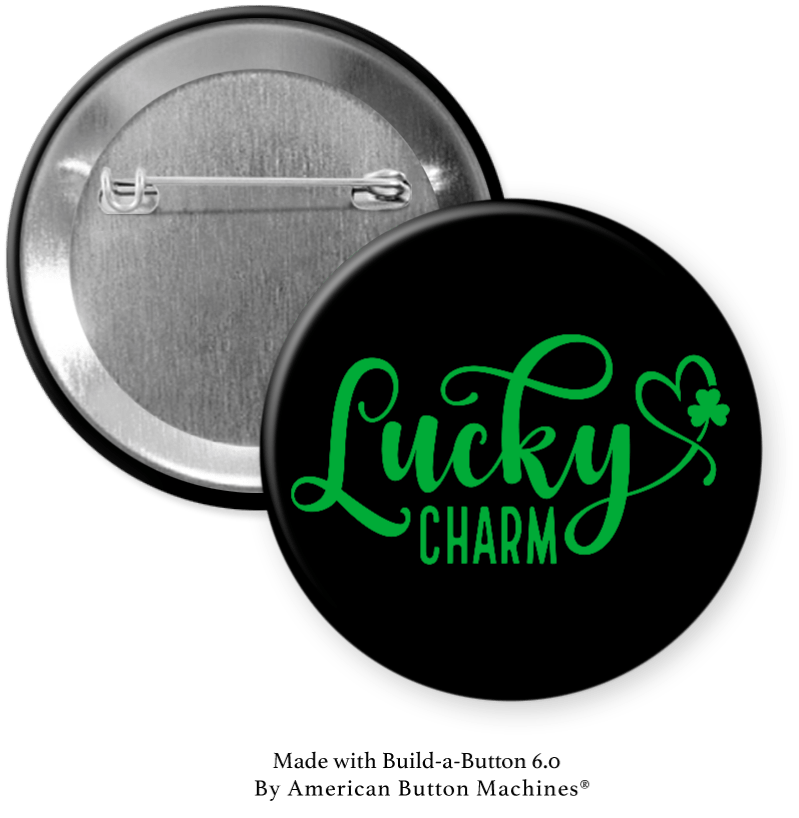 Lucky Charm Pinback - Magnets and Memories