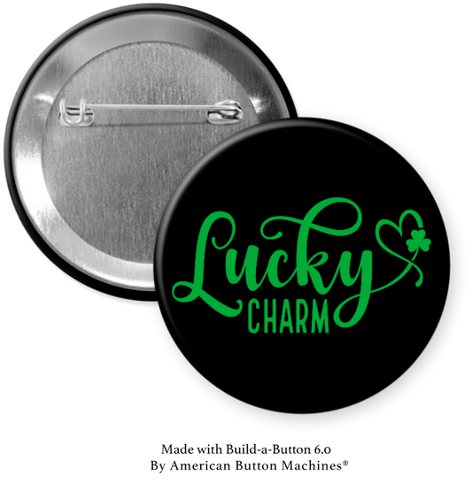 Lucky Charm Pinback - Magnets and Memories