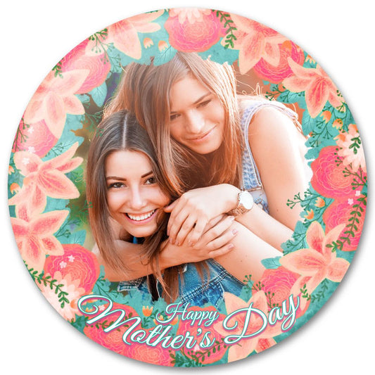 Mother's Day with Flowers and Photo Magnet - Magnets and Memories