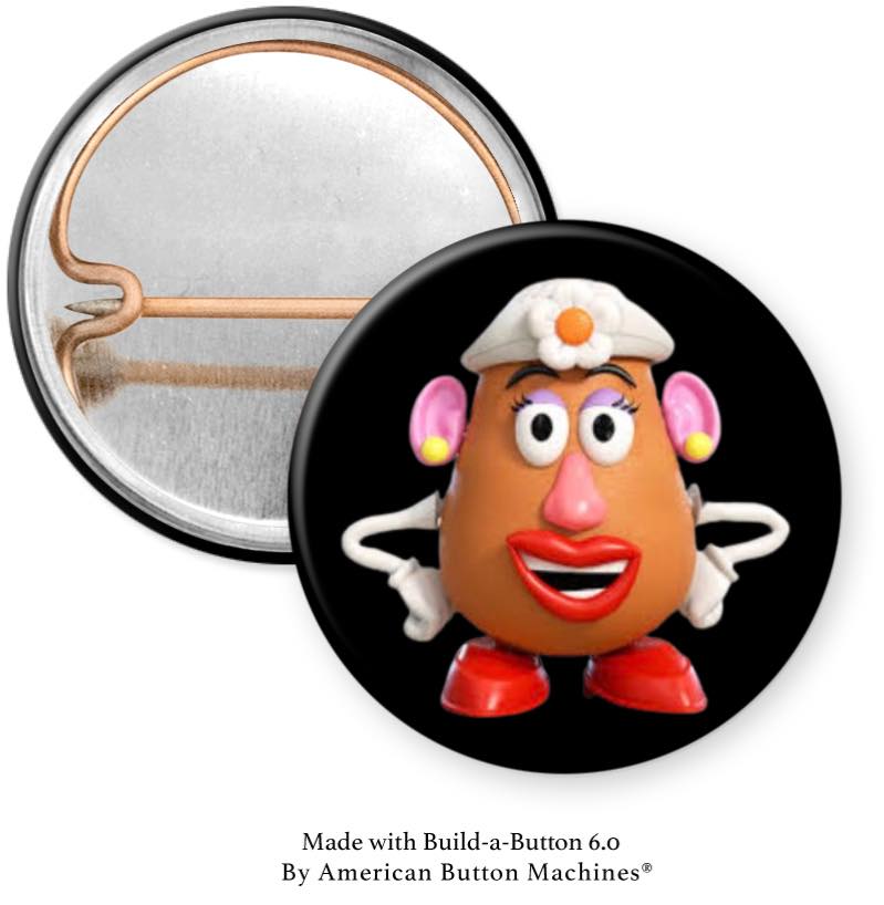 Mrs Potato Head Pinback - Magnets and Memories