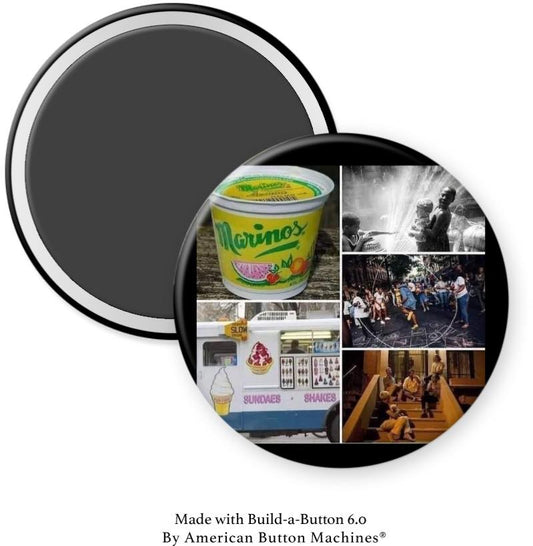 New York Ices, Cream, Street Games Collage Magnet - Magnets and Memories