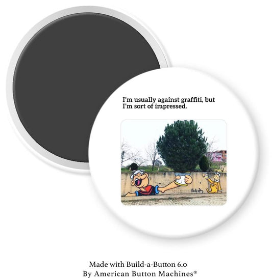 Popeye Painted Art on Outside Wall Magnet - Magnets and Memories