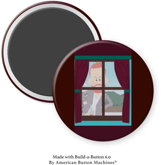 Prince Harry At Window Cartoon Magnet - Magnets and Memories