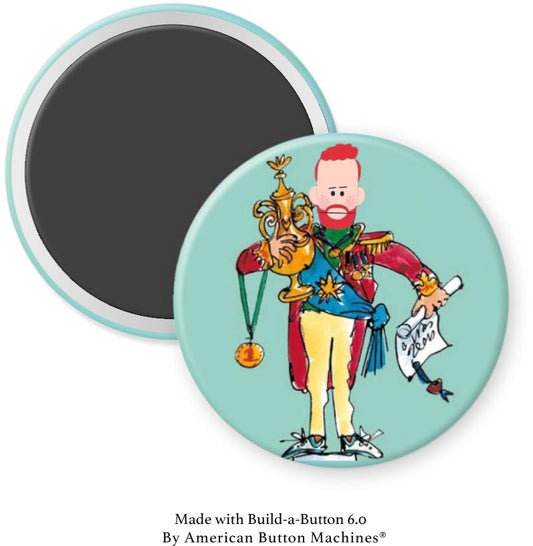 Prince Harry Drawing With Paid For Awards Magnet - Magnets and Memories