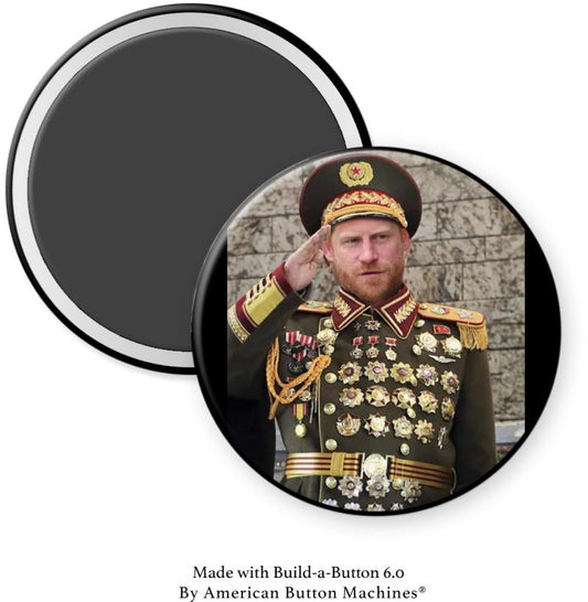 Prince Harry With Too Many Medals Magnet - Magnets and Memories