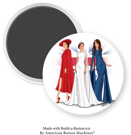 Princess Catherine in Three Dresses Magnet - Magnets and Memories