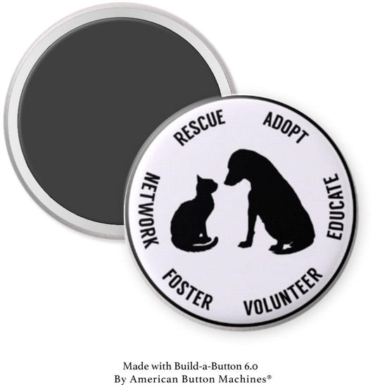 Rescue Adopt Educate Volunteer Foster Network Magnet - Magnets and Memories
