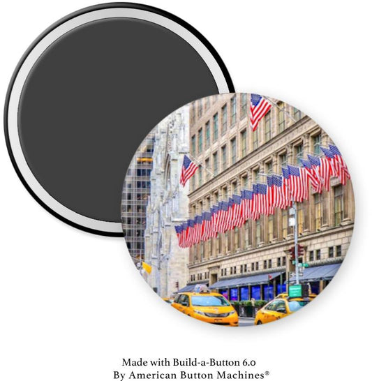 Saks Fifth Avenue Windows and St Patricks Cathedral Magnet - Magnets and Memories