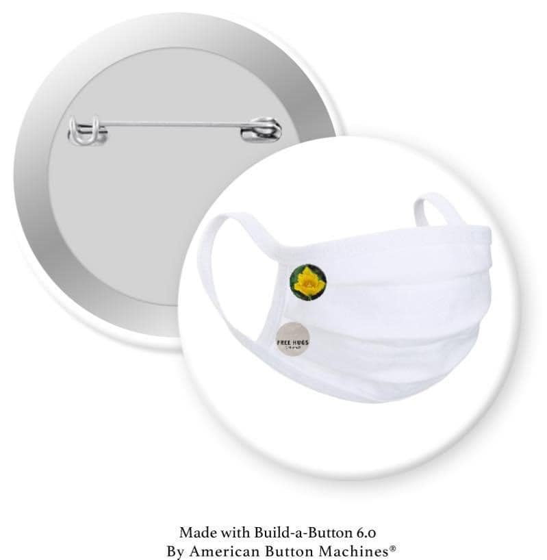 Sample Covid Mask Pinback - Magnets and Memories