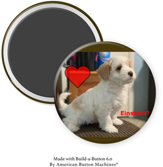Sample Dog with Heart Magnet - Magnets and Memories