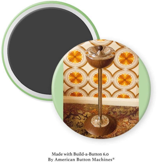 Standing Ashtray 1950s with Wallpaper Magnet - Magnets and Memories