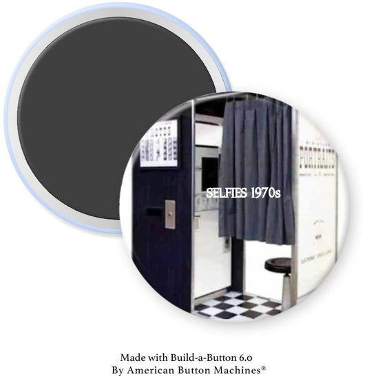 Taking Selfies Booth 1970s Magnet - Magnets and Memories