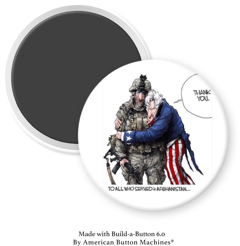 Thank You to All Who Served in Afghanistan Magnet - Magnets and Memories