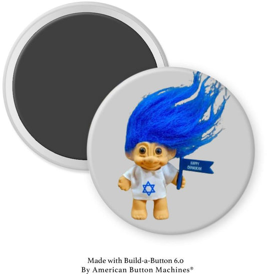 Troll Doll Boy “Happy Hanukah” Magnet - Magnets and Memories