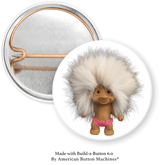 Troll Doll with White Afro - Magnets and Memories