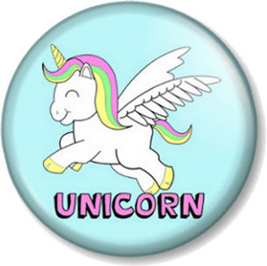 Unicorn on Blue Magnet - Magnets and Memories