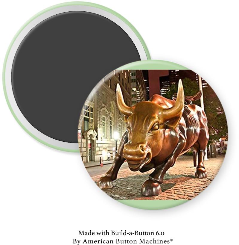 Wall Street Front Bull Statue Magnet - Magnets and Memories