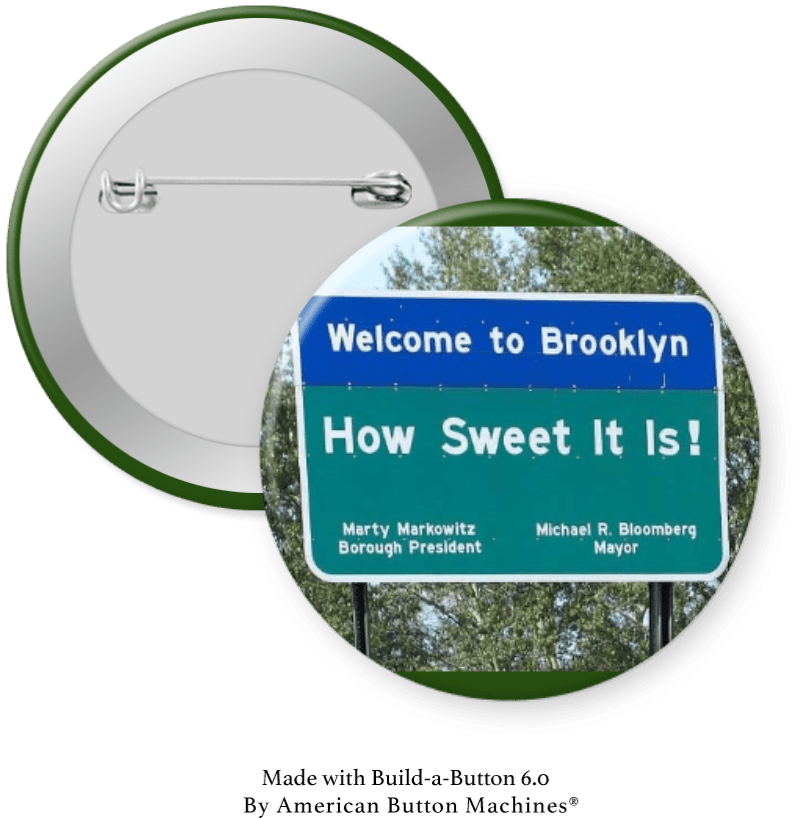 Magnets and Memories Brooklyn Welcome sign magnet, featuring "How Sweet It Is" slogan and vibrant city design.
