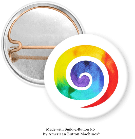 Yoga swirl Pinback - Magnets and Memories