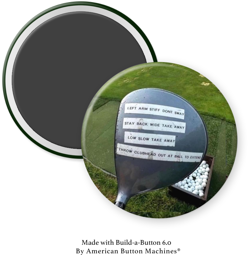 Refrigerator magnet featuring cheating tips for golf club driver from Magnets and Memories, with humorous golf advice design.