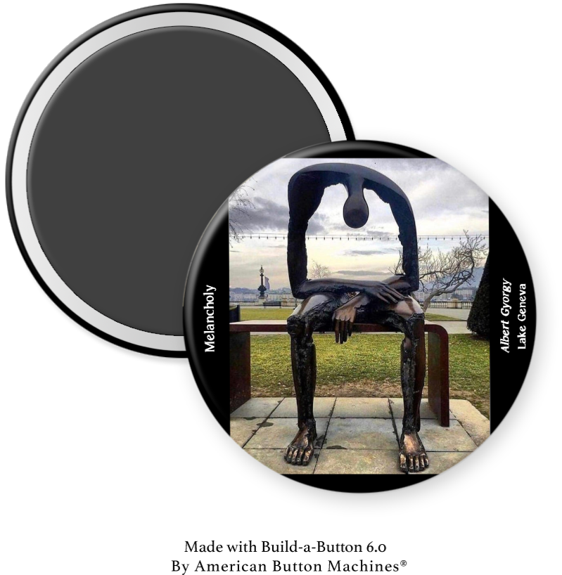 Refrigerator magnet from Magnets and Memories featuring a melancholic design symbolizing feelings of emptiness.