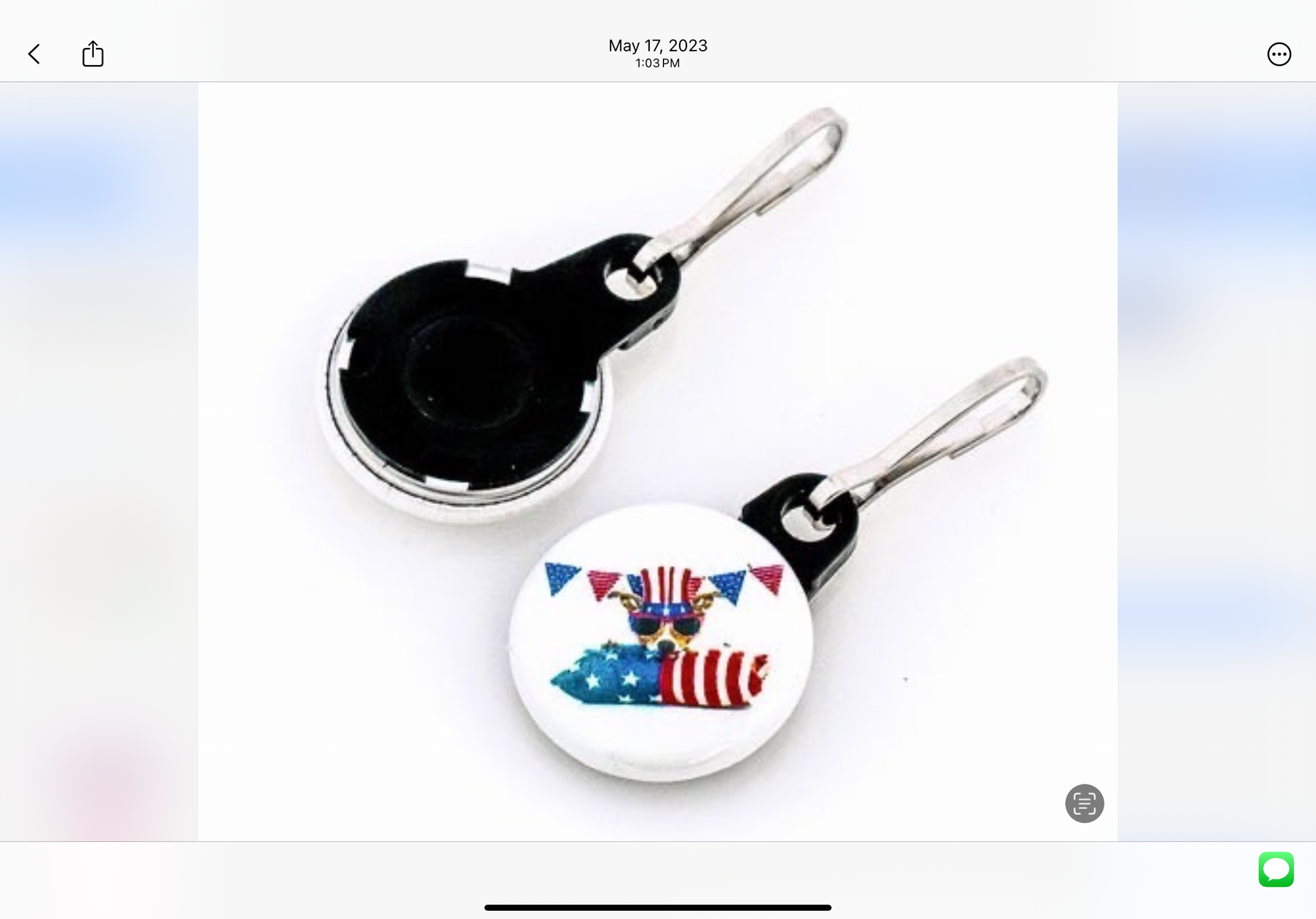 Sample zipper pulls for backpacks, jackets, and bags by Magnets and Memories, displayed as refrigerator magnets in the image.