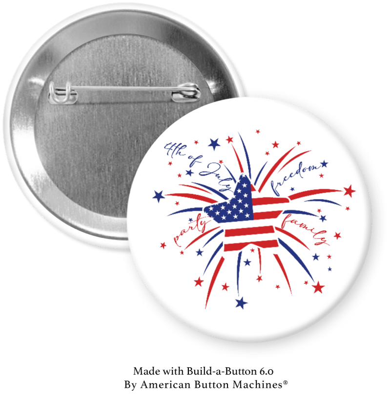 American flag refrigerator magnet with illuminated shooting stars and fireworks by Magnets and Memories.