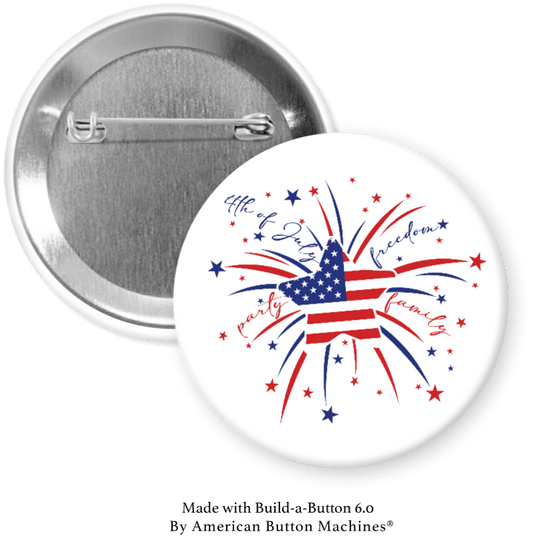 American flag refrigerator magnet with illuminated shooting stars and fireworks by Magnets and Memories.