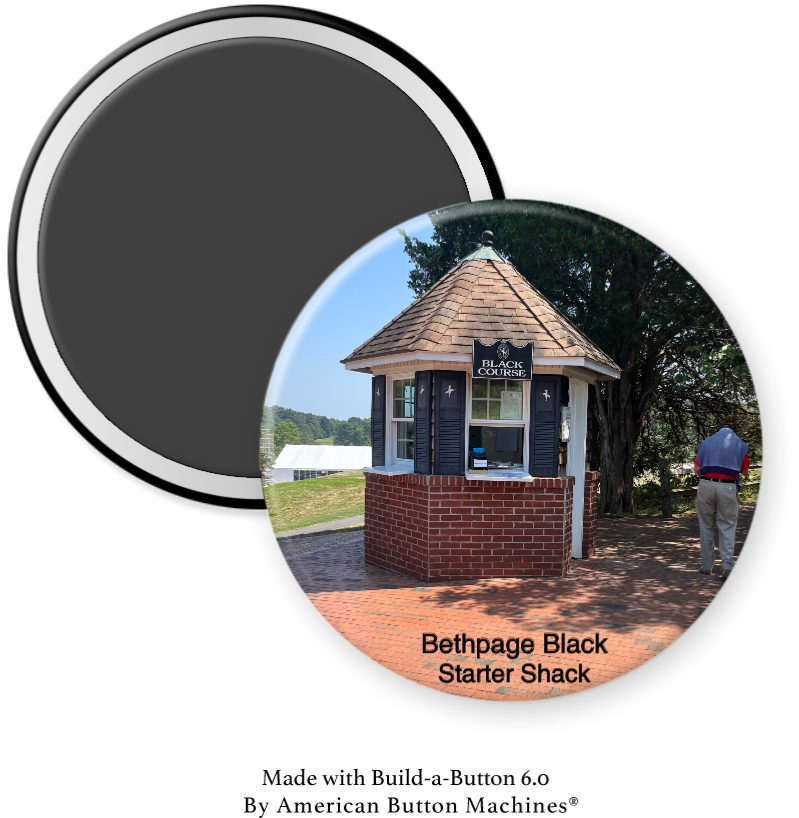 Bethpage Black Starter Shack refrigerator magnet by Magnets and Memories, featuring a detailed image of the iconic location.