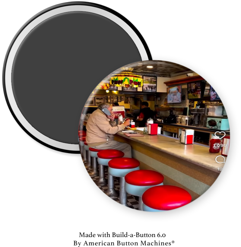 Jahns Ice Cream Inside Counter refrigerator magnet from Magnets and Memories, featuring a colorful ice cream shop scene.