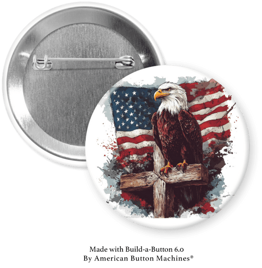 Majestic Eagle on American Flag - Magnets and Memories