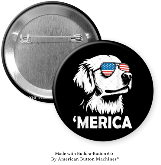 Patriotic Dog with Flag and ‘Merica - Magnets and Memories