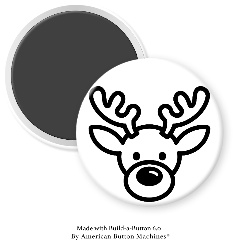 Colorful reindeer refrigerator magnet by Magnets and Memories, decorative holiday kitchen accessory, featuring a festive reindeer design.