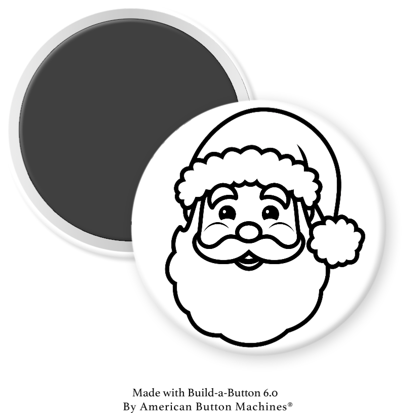 Colorable Santa Claus refrigerator magnet by Magnets and Memories, fun holiday decor for your fridge.