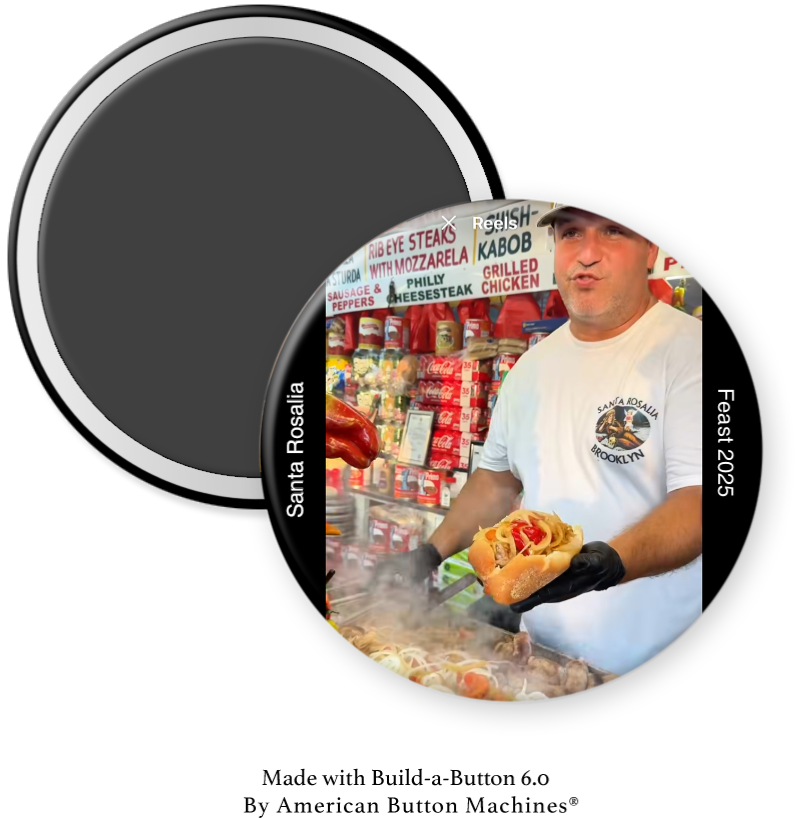 Santa Rosalia Feast refrigerator magnet by Magnets and Memories featuring a colorful design for Little Italy celebrations.