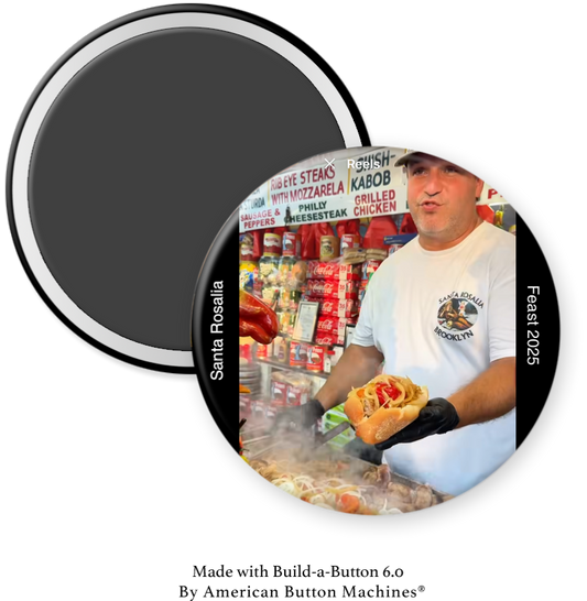 Santa Rosalia Feast refrigerator magnet by Magnets and Memories featuring a colorful design for Little Italy celebrations.