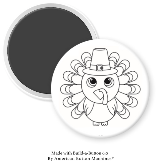 Thanksgiving turkey refrigerator magnet by Magnets and Memories, colorful and decorative for holiday kitchen decor.