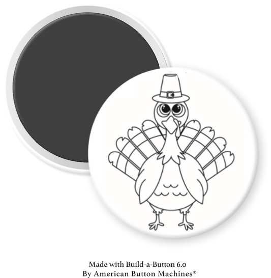 Thanksgiving Turkey refrigerator magnet by Magnets and Memories, colorful ceramic magnet for holiday decor.