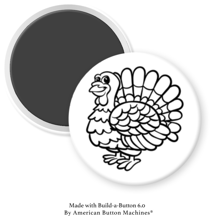 Colorful Thanksgiving turkey refrigerator magnet by Magnets and Memories, perfect for holiday kitchen decor.
