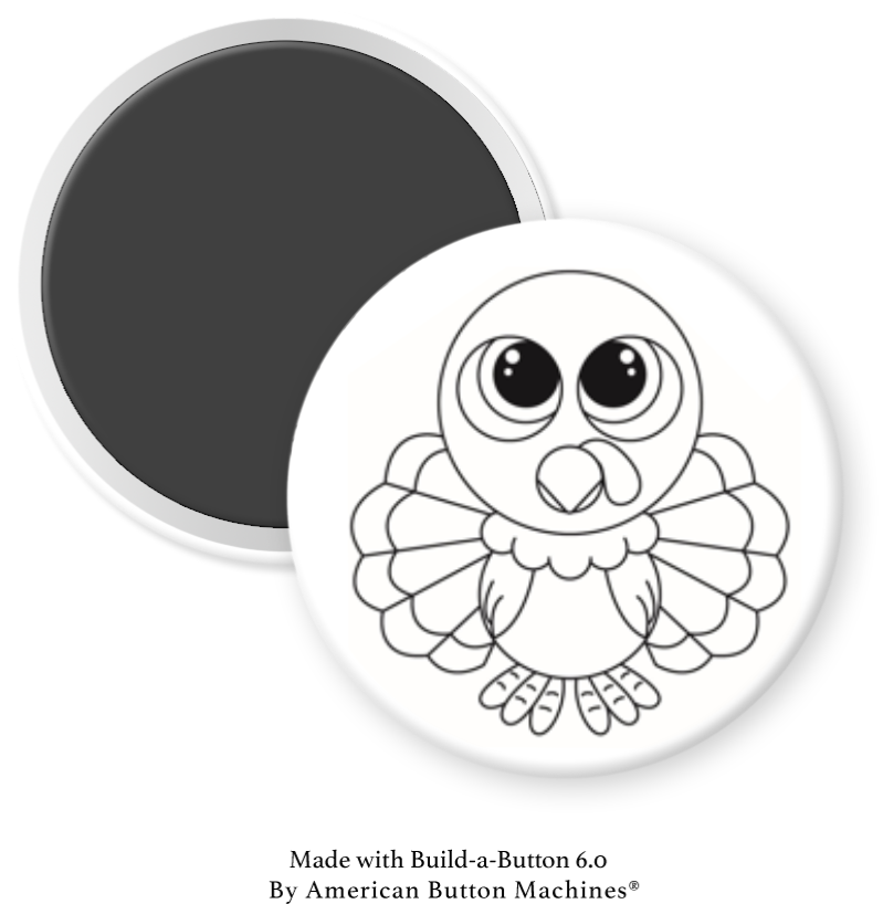 Colorful Thanksgiving Turkey I refrigerator magnet by Magnets and Memories, ideal for holiday-themed kitchen decor.