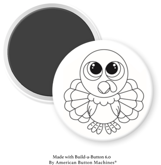 Thanksgiving Turkey refrigerator magnet by Magnets and Memories, colorful design for holiday decor.