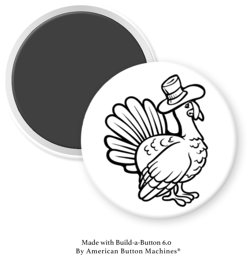 Thanksgiving Turkey O refrigerator magnet by Magnets and Memories, colorful and decorative kitchen fridge accessory.